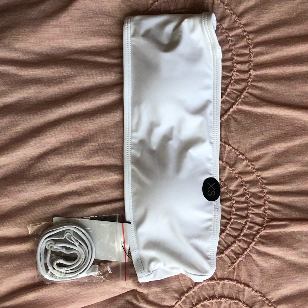 White Bandeau Bikini Top